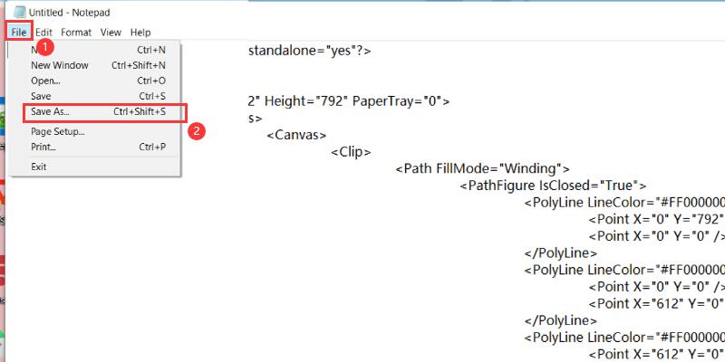 Save XML as TXT with NotepadSave XML as TXT with Notepad