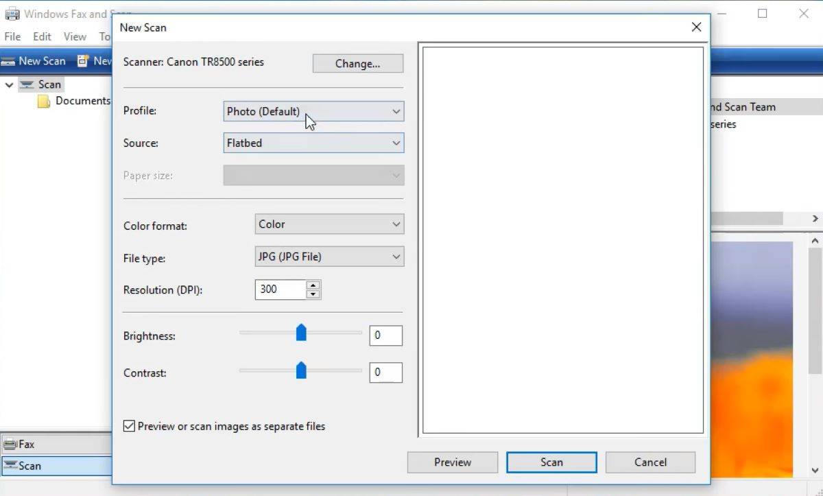 Select Scanner and Adjust Scan Settings