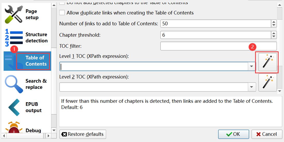 Set Table of Contents