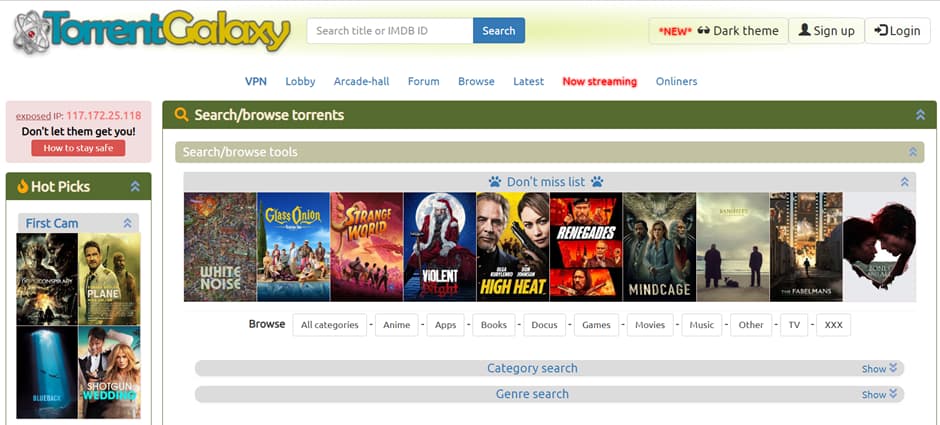 TorrentGalaxy Audiobook Torrent Website