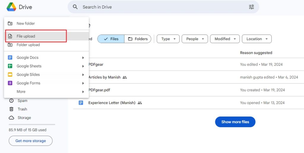 Upload the Target File to Import the PDF