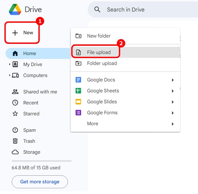 Upload Your PDF Files to Google Drive