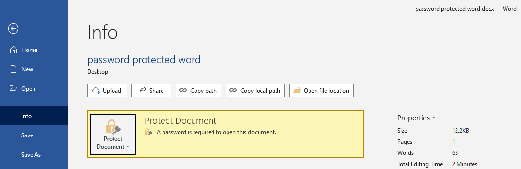 Encrypted Word Document