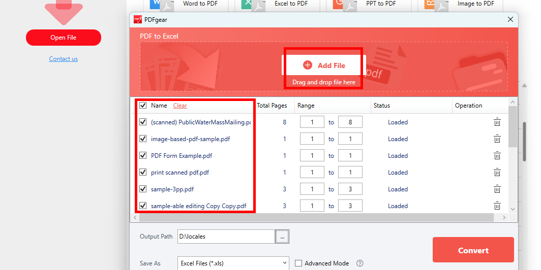 Batch Process in PDFgear