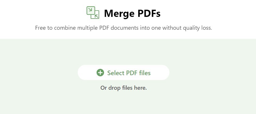 Access to PDF Online Merge Tool