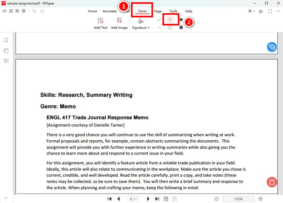 Add Cross Mark in PDF in PDFgear