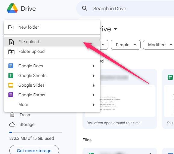 Add File to Google Drive