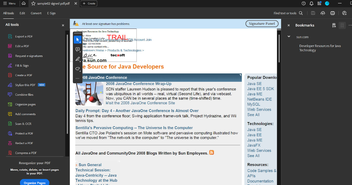 Open Signed PDF in Adobe