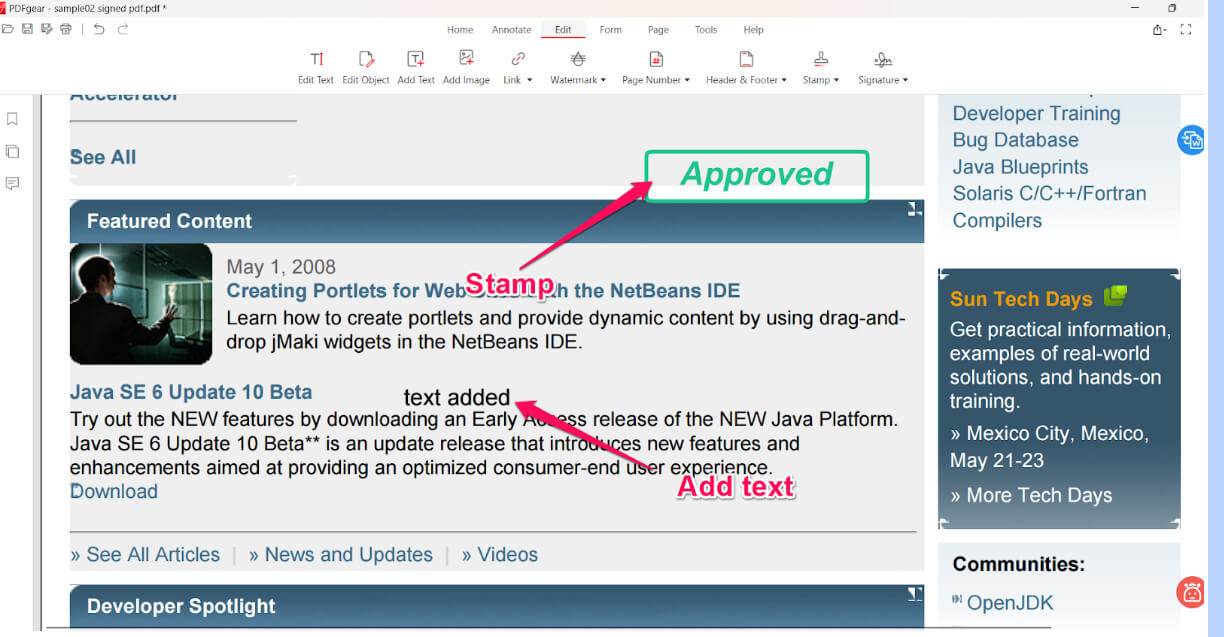 Editing Features in PDFgear