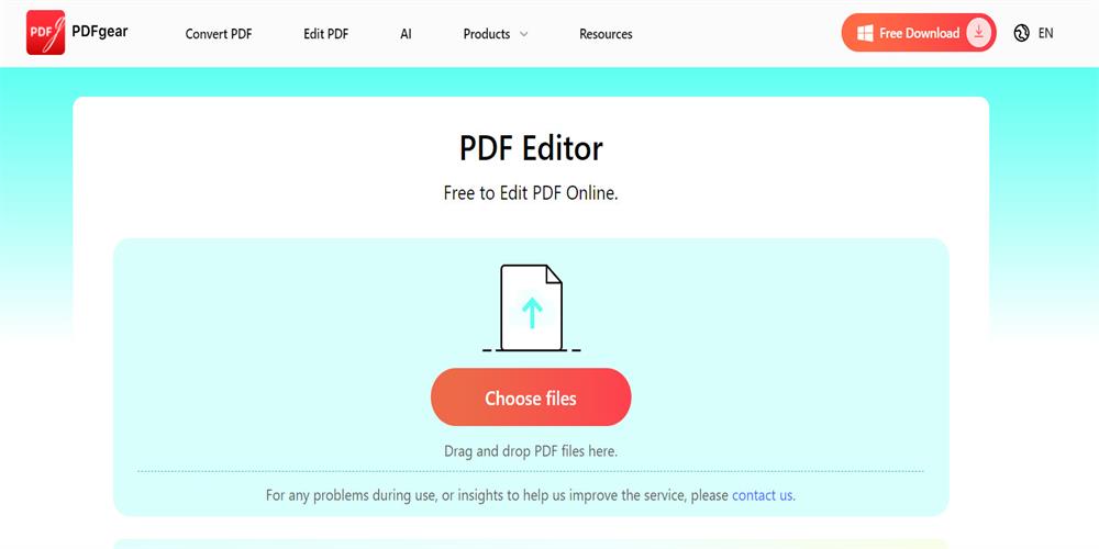 Open PDFgear online Website