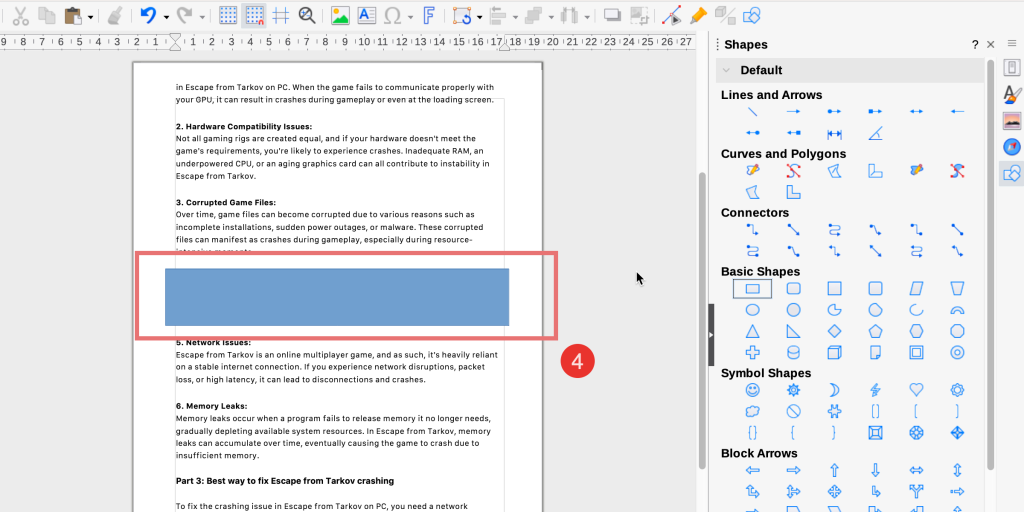 Adjust Shape in LibreOffice