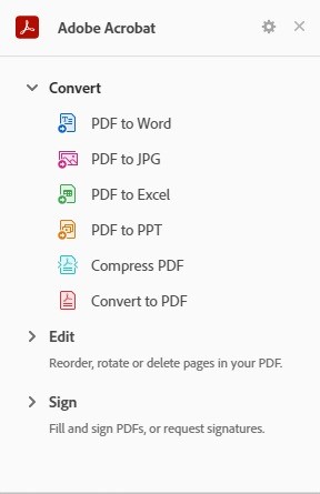 Adobe Acrobat PDF Editor Extension