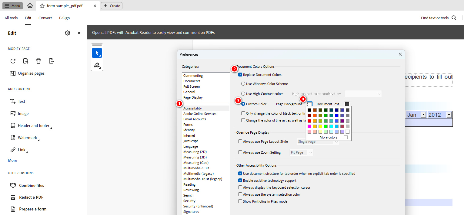 Change PDF Background Color