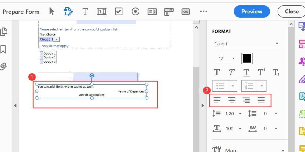 Align Text in a Text Box
