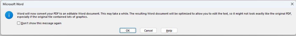 Convert PDF in Microsoft Word
