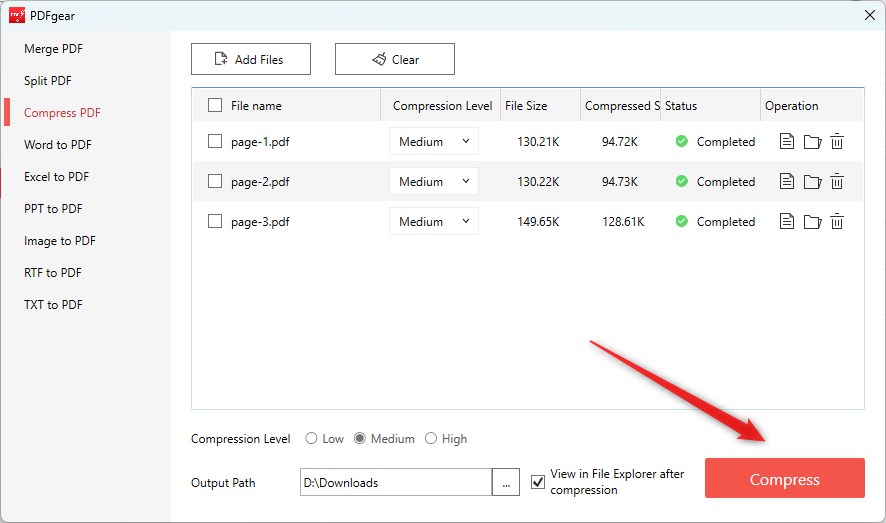 Batch Compress PDF Files Offline