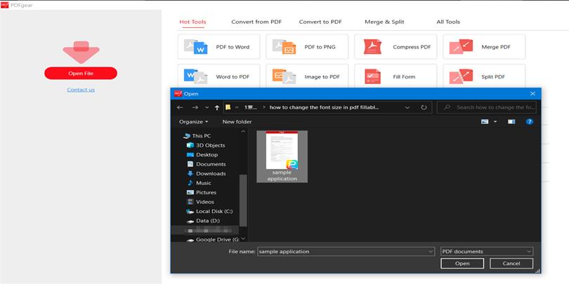 Open Your File with PDFgear Desktop
