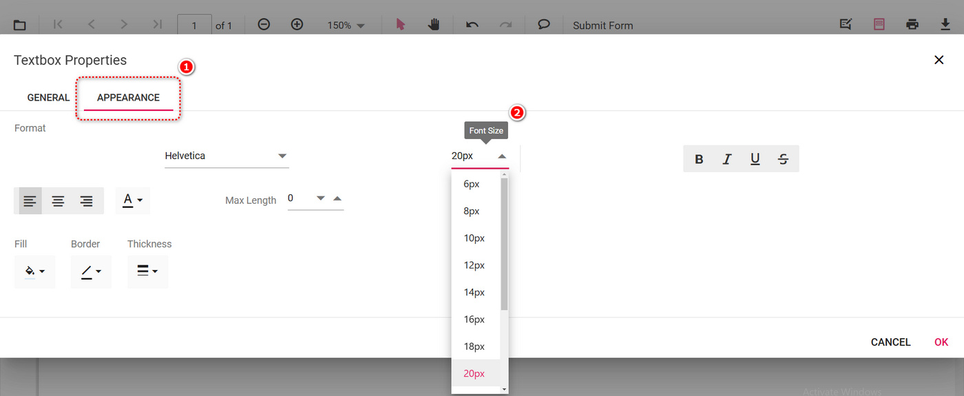 Change Font Size