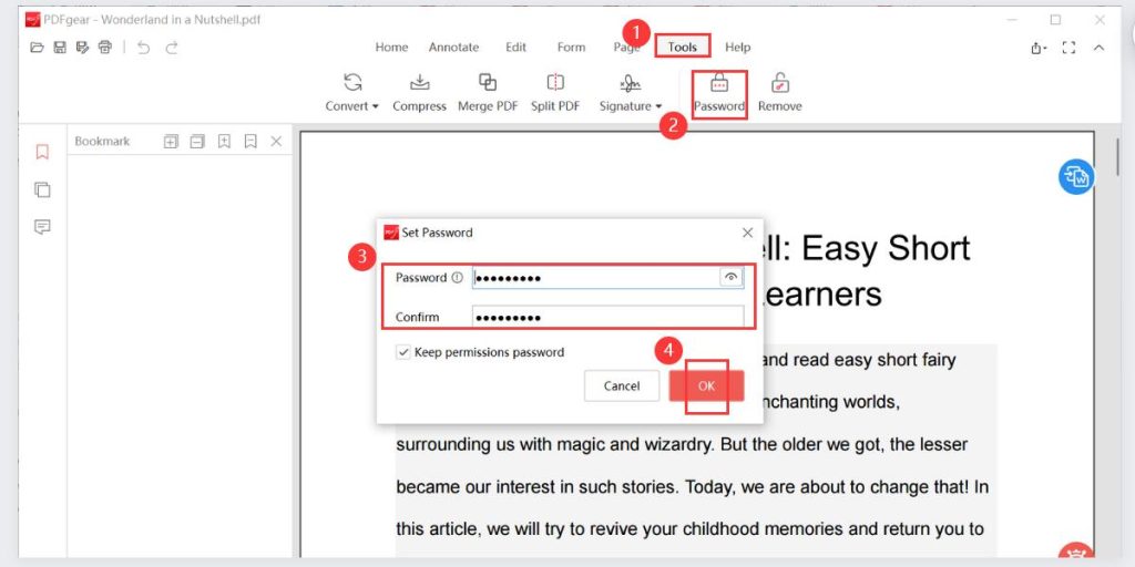 Change Password on PDF with PDFgear