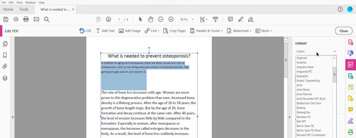 Change PDF Text Font in Acrobat Pro