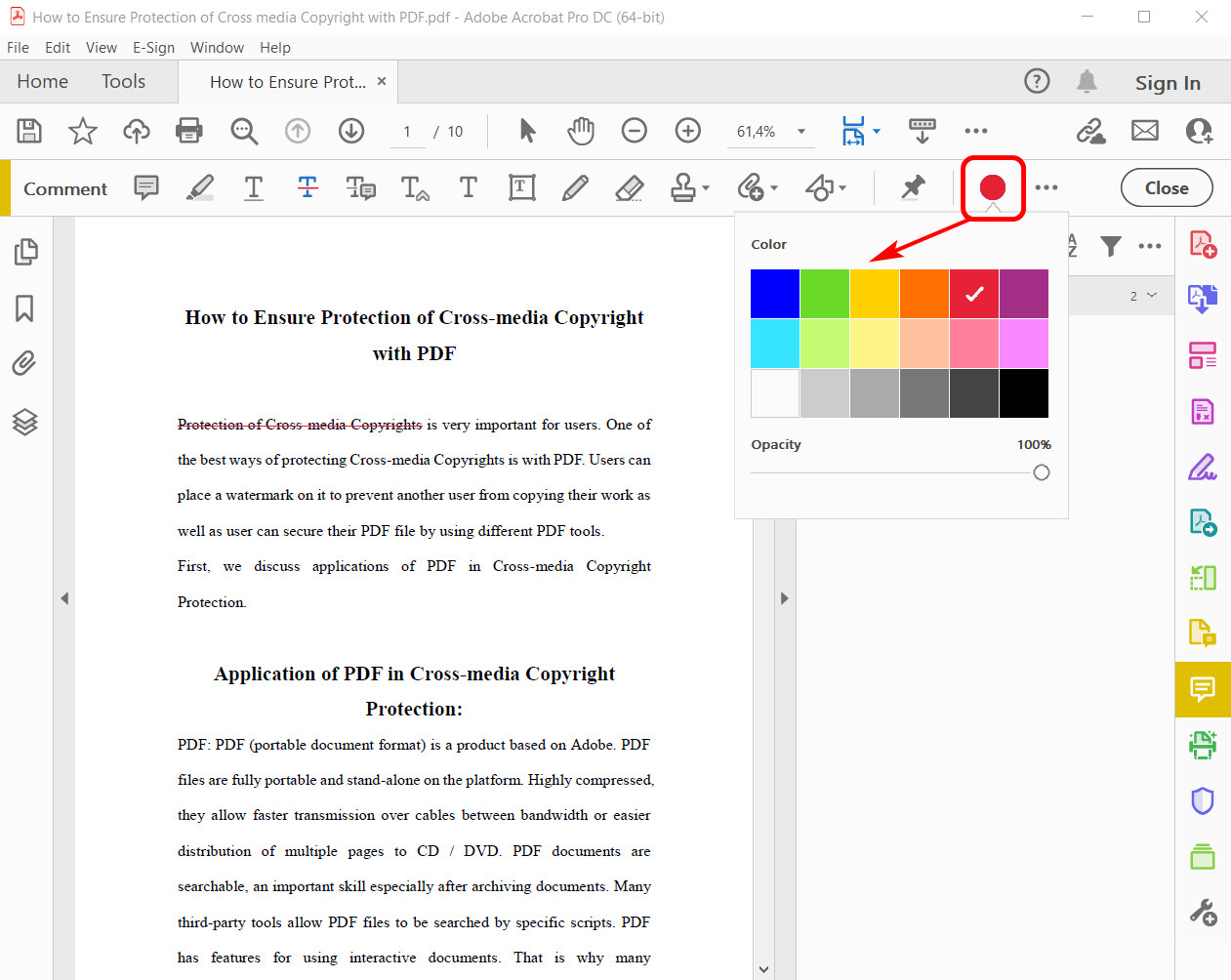 Change the Color of Red Line