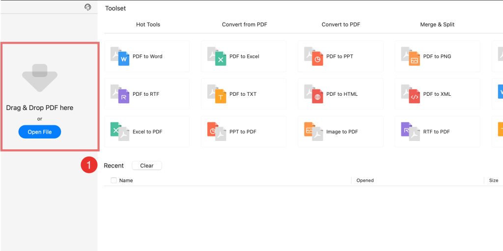 Choose File in PDFgear