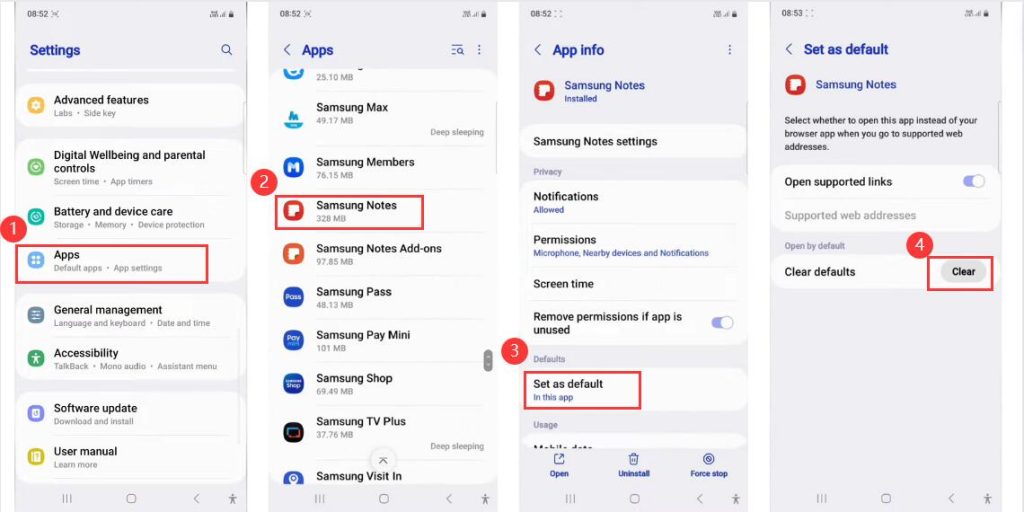 Clear Default PDF Viewer on Samsung