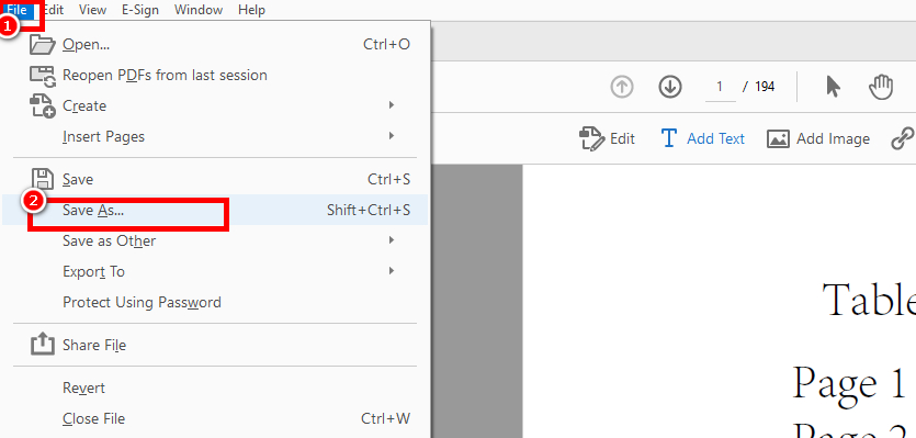 Set the Jump Page in Adobe Acrobat