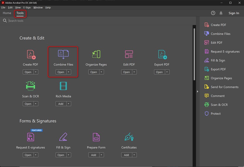 Combine PDF Flies with Adobe