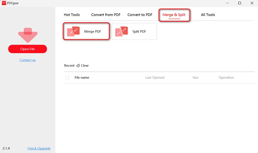 Combine PDF Files with PDFgear