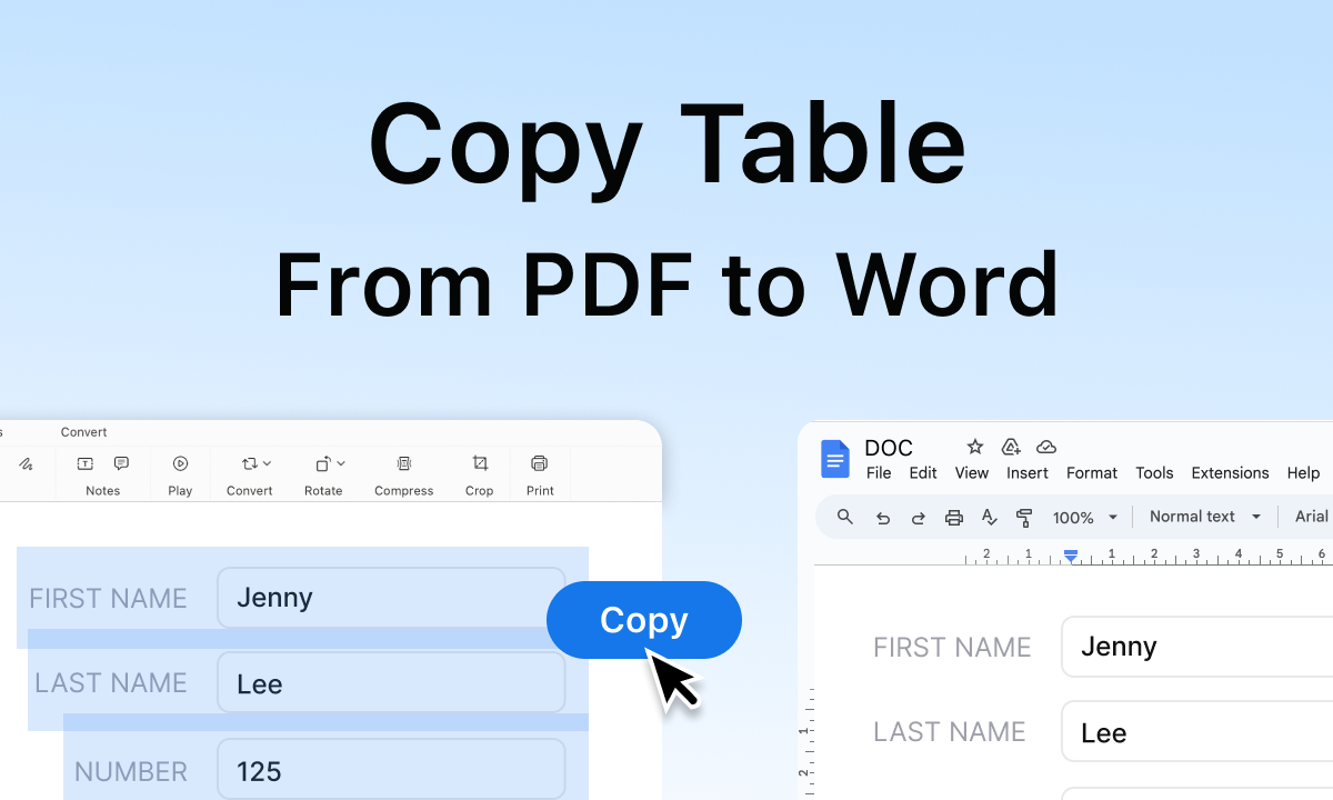 Copy Table from PDF to Word