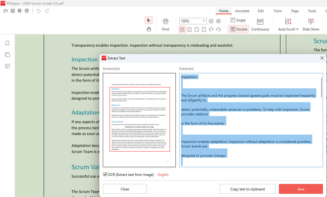 Copy Text from PDF Using PDFgear OCR