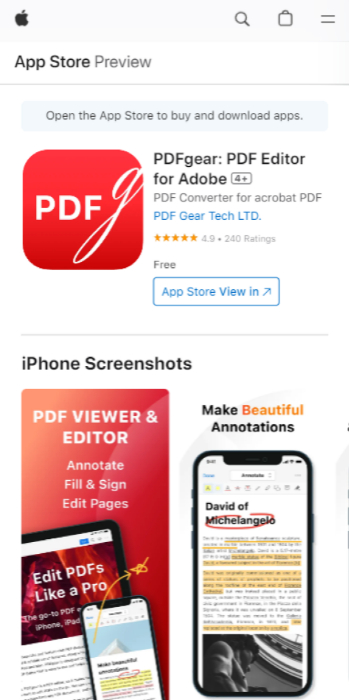 Download PDFgear in App Store