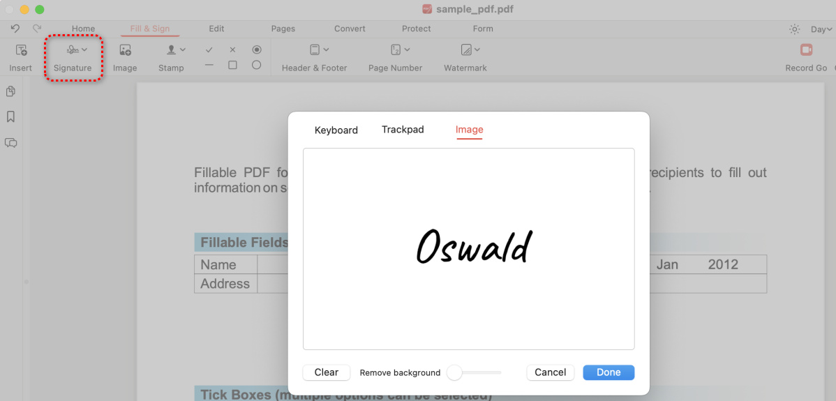 Create Signature