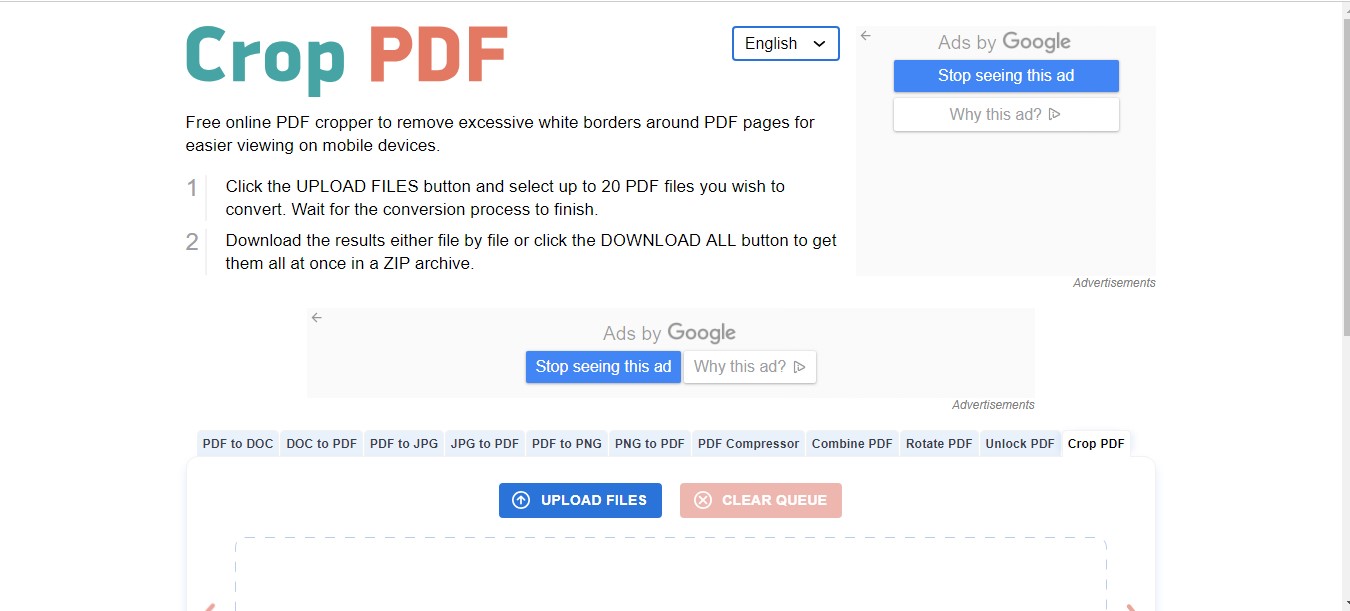 Crop PDF in CropPDF
