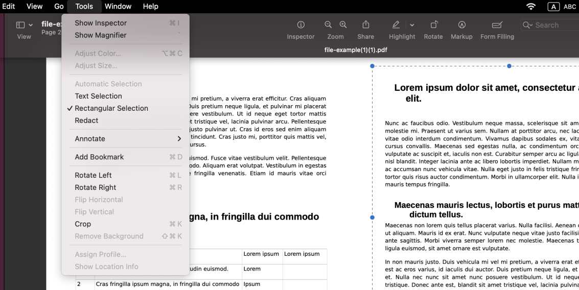 Crop a PDF Page in Preview
