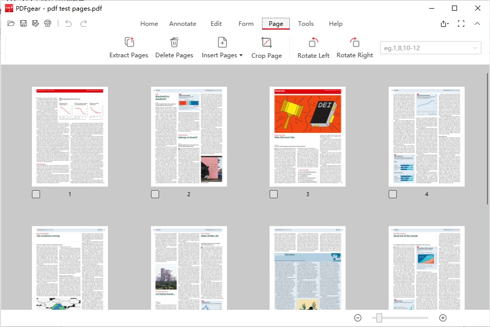 Select PDF Page to Crop on PDFgear