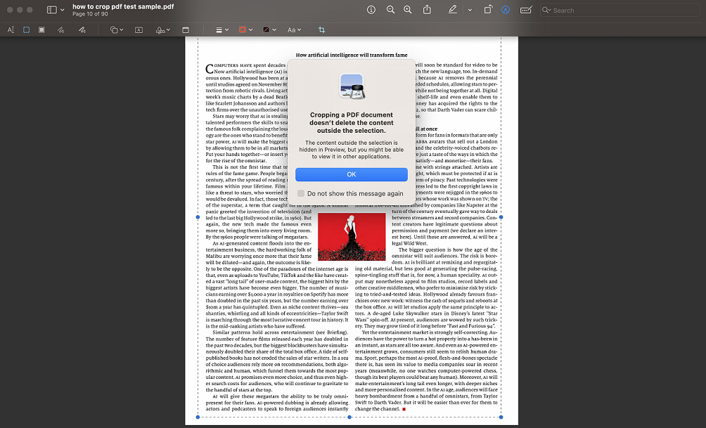 Apply the Crop and Save on Preview