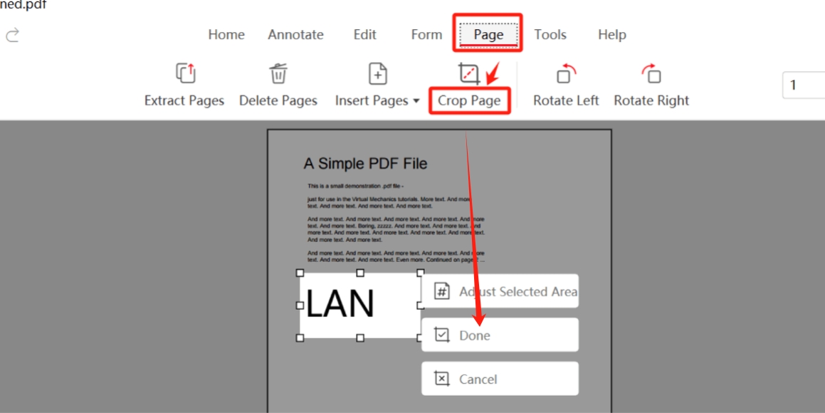 Crop signature in PDF