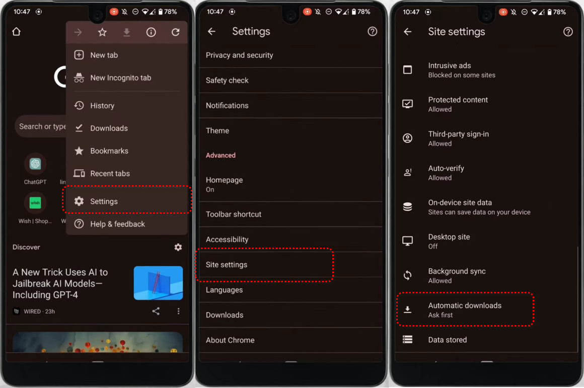 Disable Auto-Downloads
