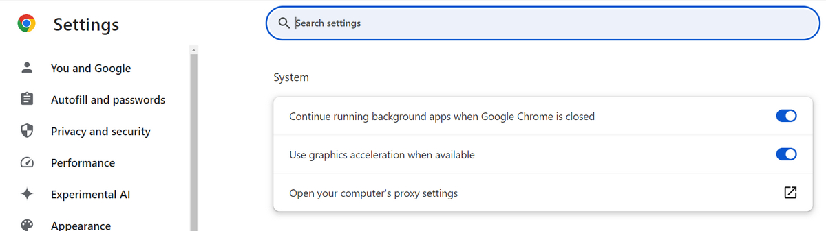 Disable Graphic Acceleration