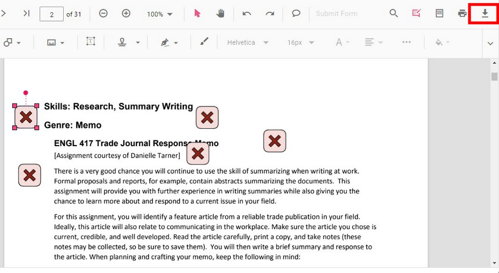 Download the PDF with Cross Marks in PDFgear Online