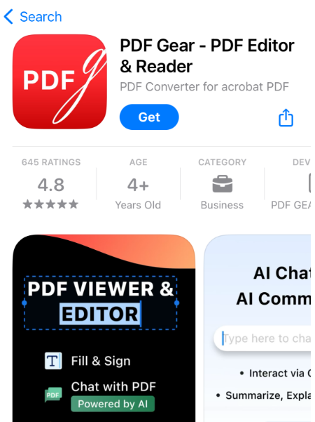 Download PDFgear for iOS on iPhone