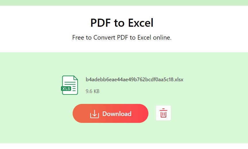 Convert PDF to Excel