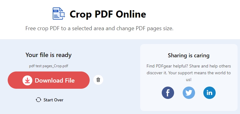 Download Cropped PDF File to Your Computer