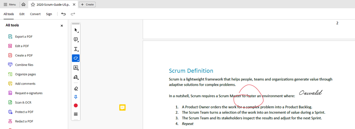 Draw on PDF in Adobe Reader