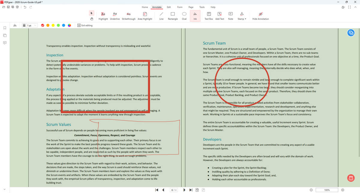 Drawing Boxes in PDFgear Software