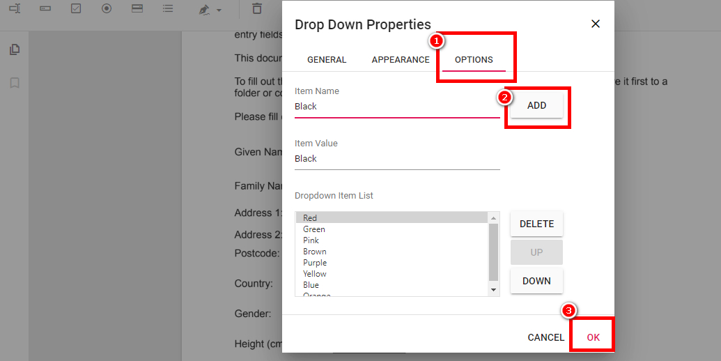 Add the Items in the Drop-Down List