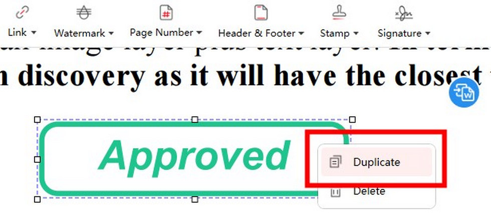 Duplicate a Stamp in PDFgear