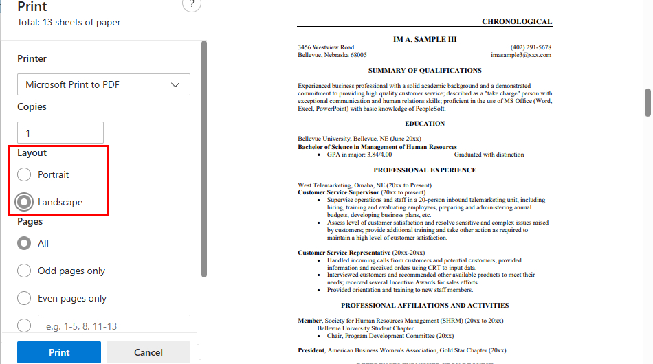Change the Page Layout in a PDF File